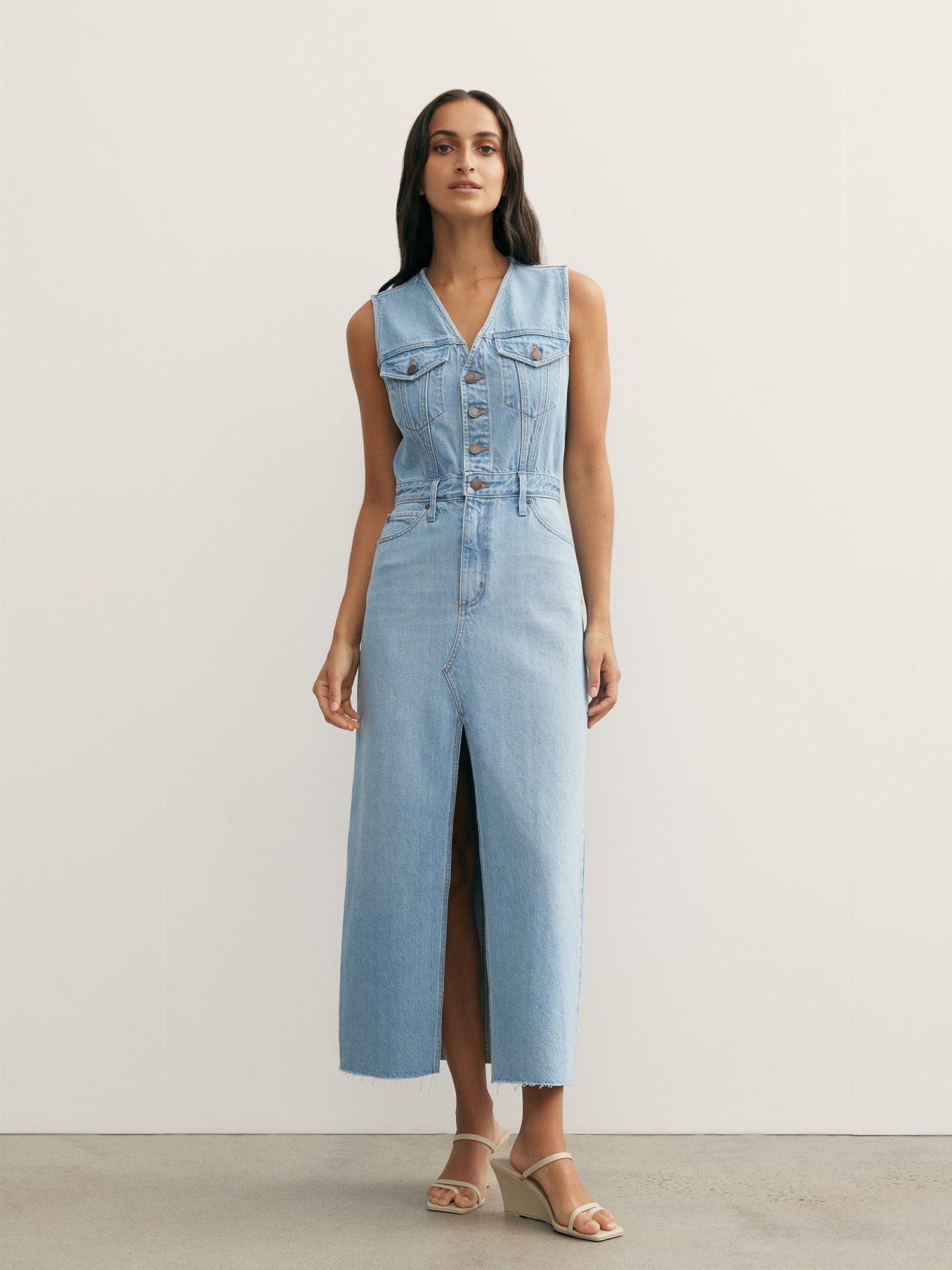 Roxanne Maxi Dress Saunter Linen Denim