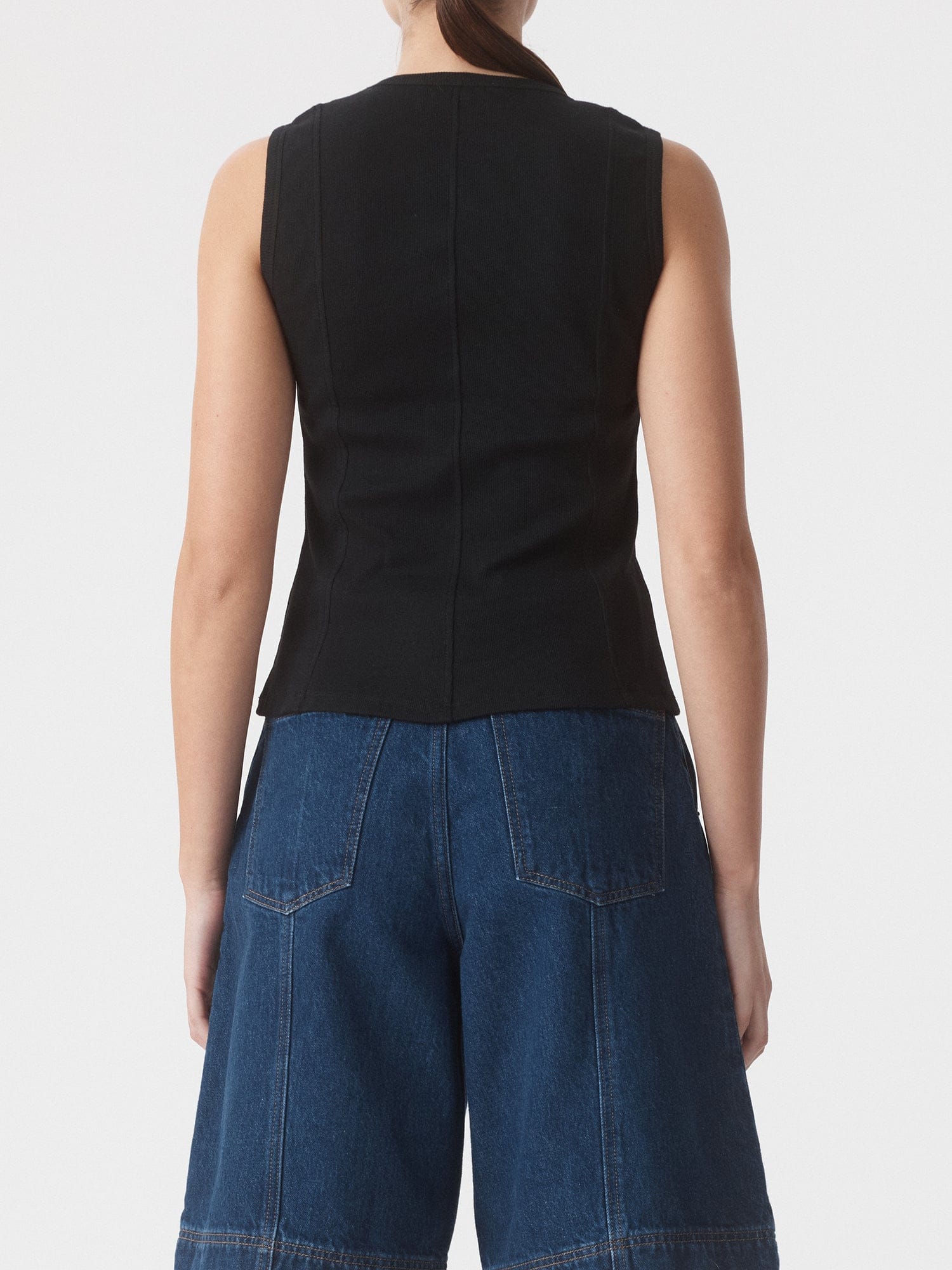 NEW | Panelled Rib Tank Black