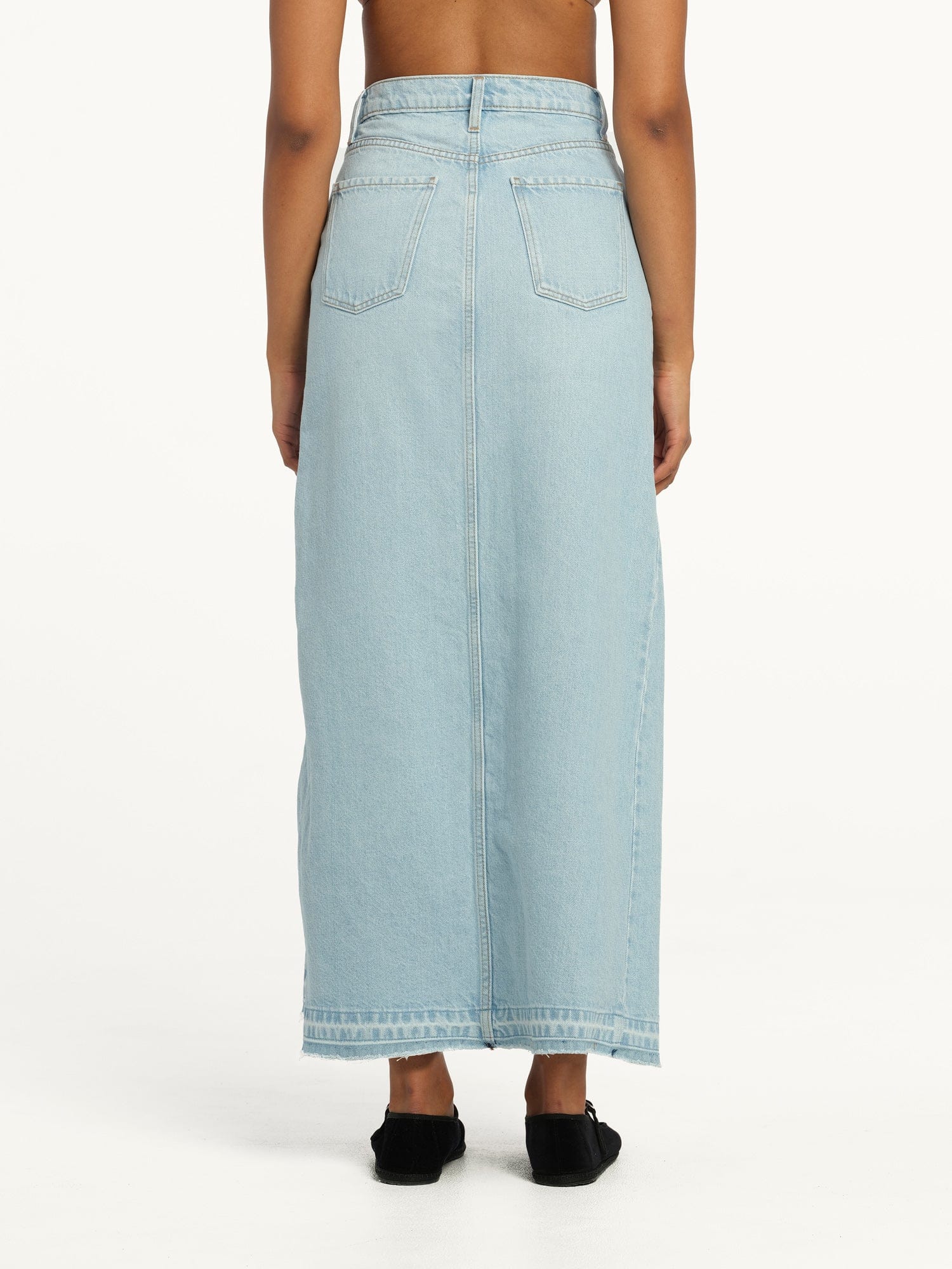 Roxanne Skirt Soft Sky | Linen Denim