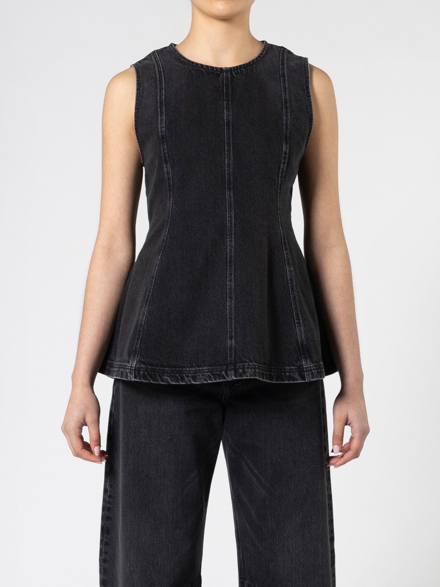 Lucille Denim Top Vintage Black