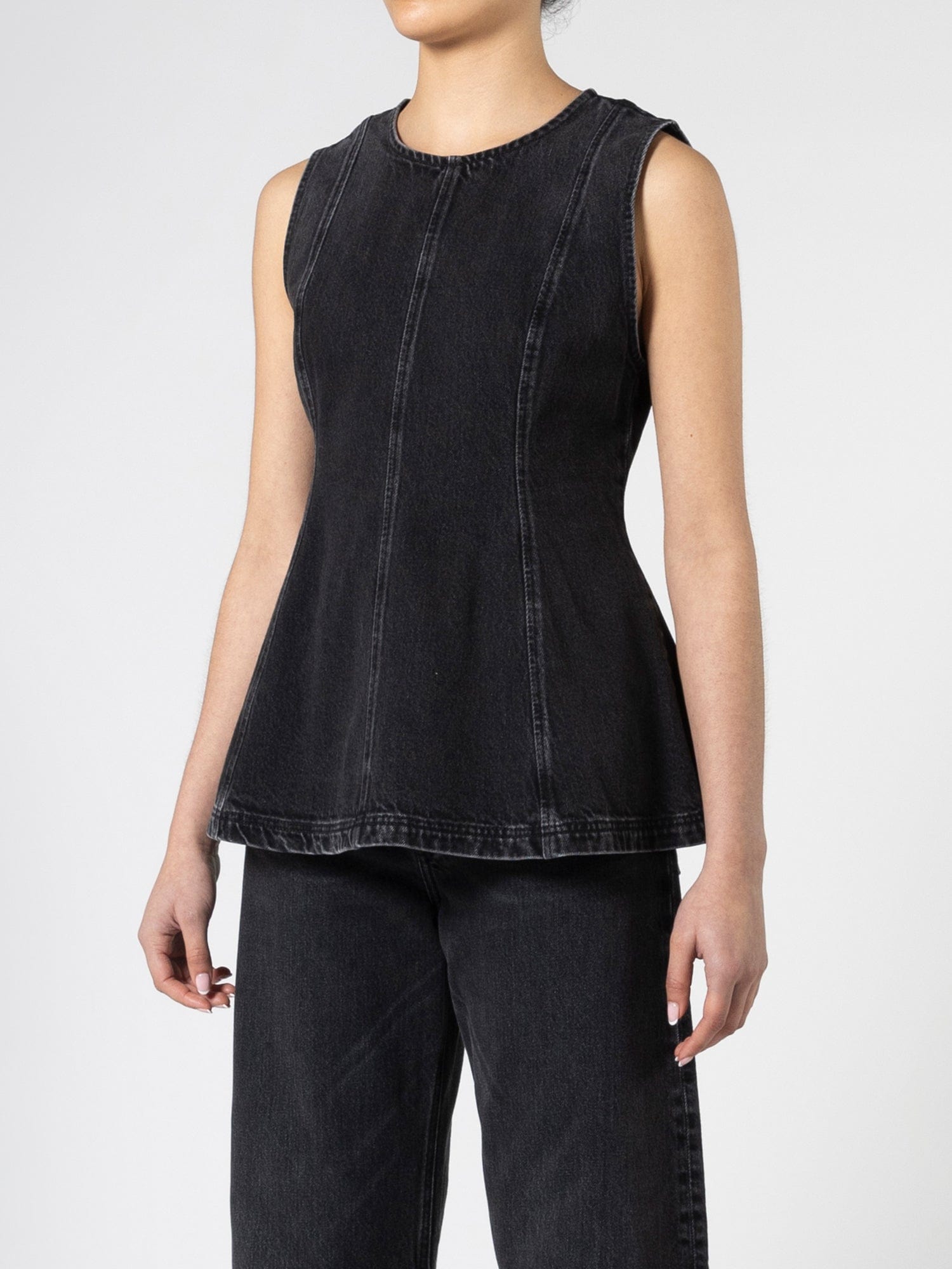 Lucille Denim Top Vintage Black