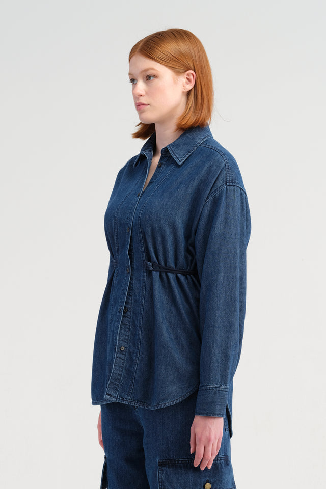 Tessa Denim Wrap Shirt Modernity Blue