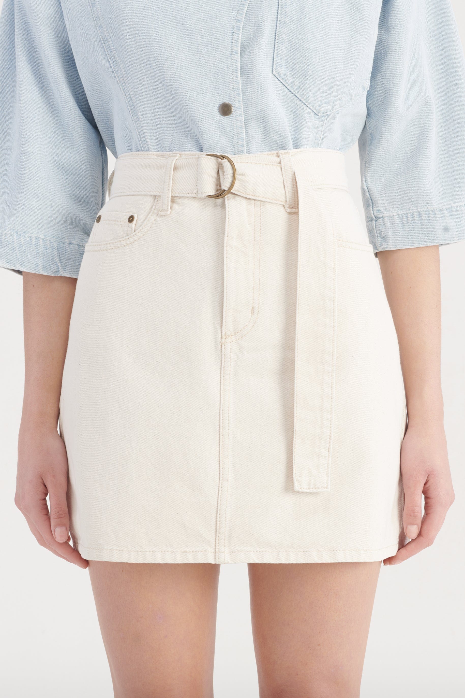 Belted Piper Skirt Milk