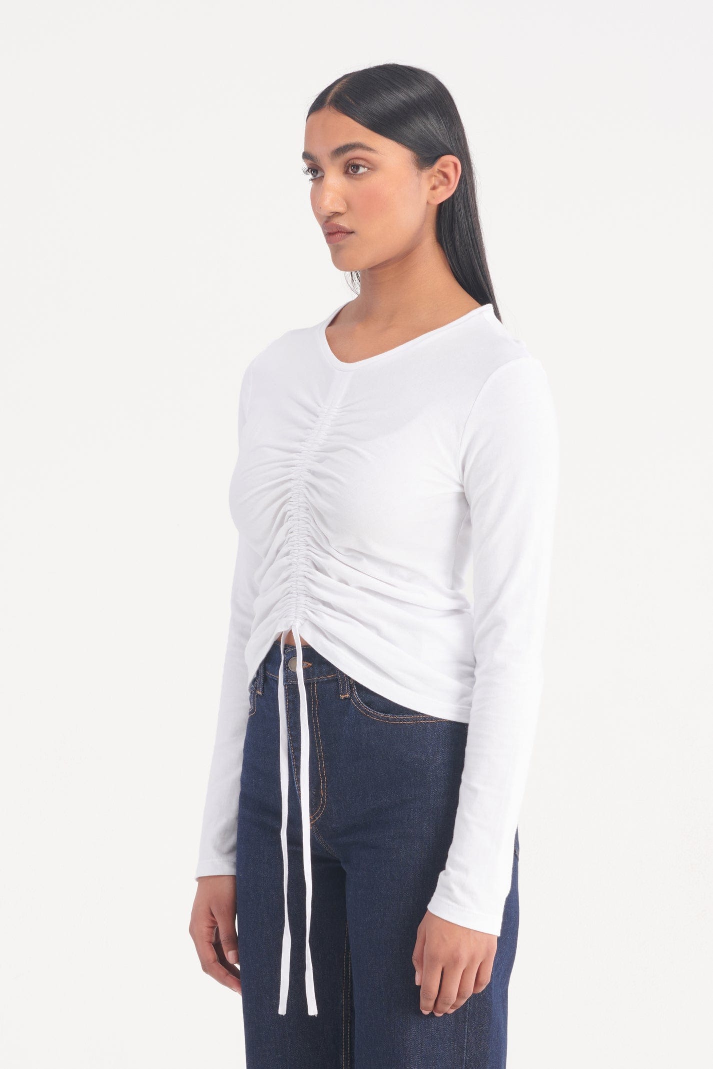 Lezah Rouched Top White